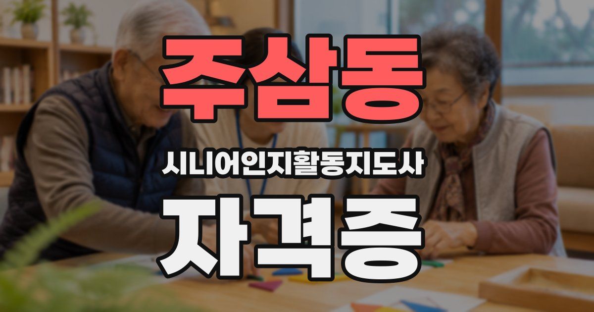 주삼동 시니어인지활동지도사 자격증