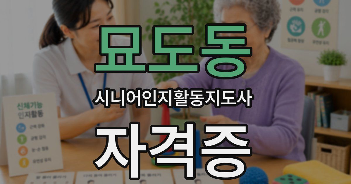 묘도동 시니어인지활동지도사 자격증