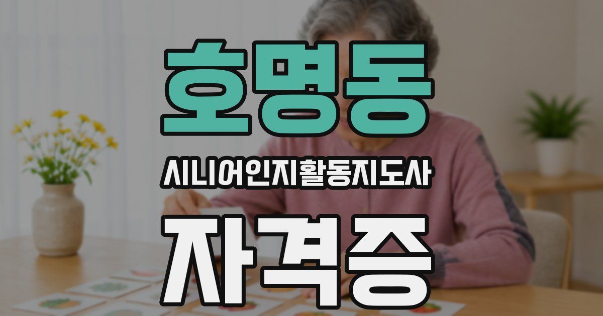 호명동 시니어인지활동지도사 자격증
