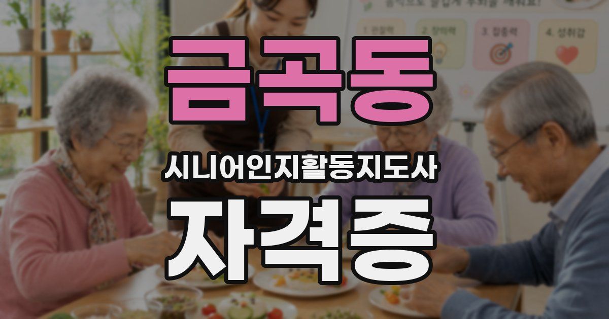 금곡동 시니어인지활동지도사 자격증