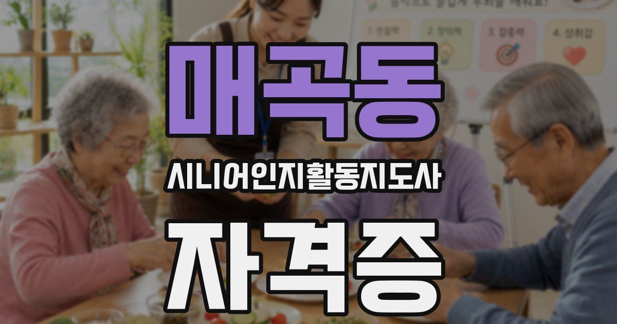 매곡동 시니어인지활동지도사 자격증