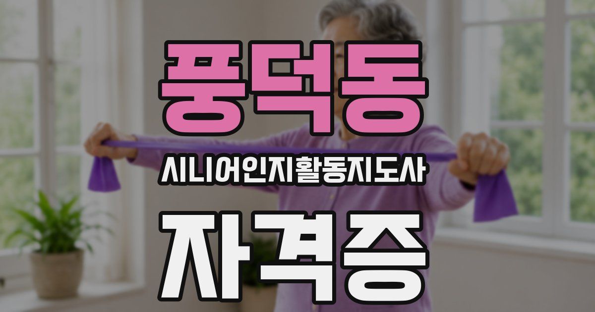 풍덕동 시니어인지활동지도사 자격증