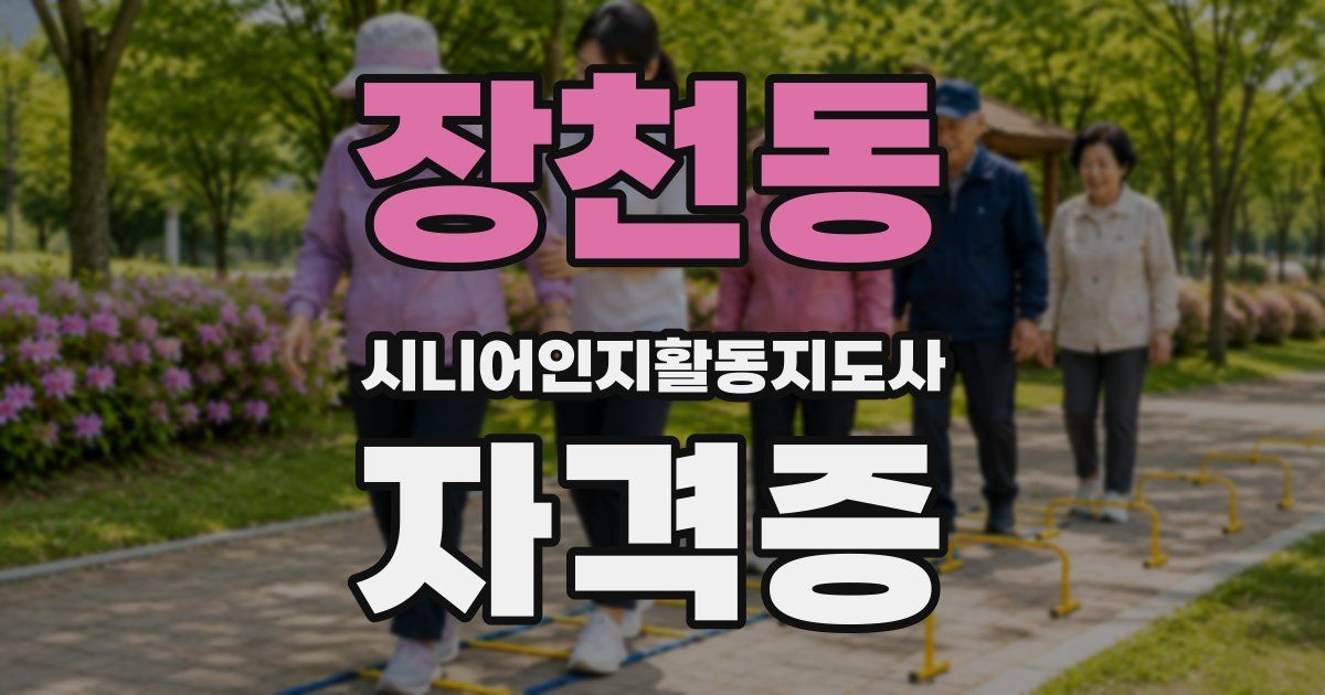 장천동 시니어인지활동지도사 자격증
