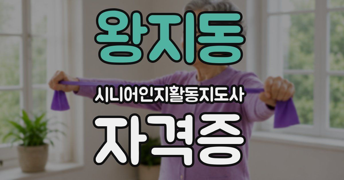왕지동 시니어인지활동지도사 자격증