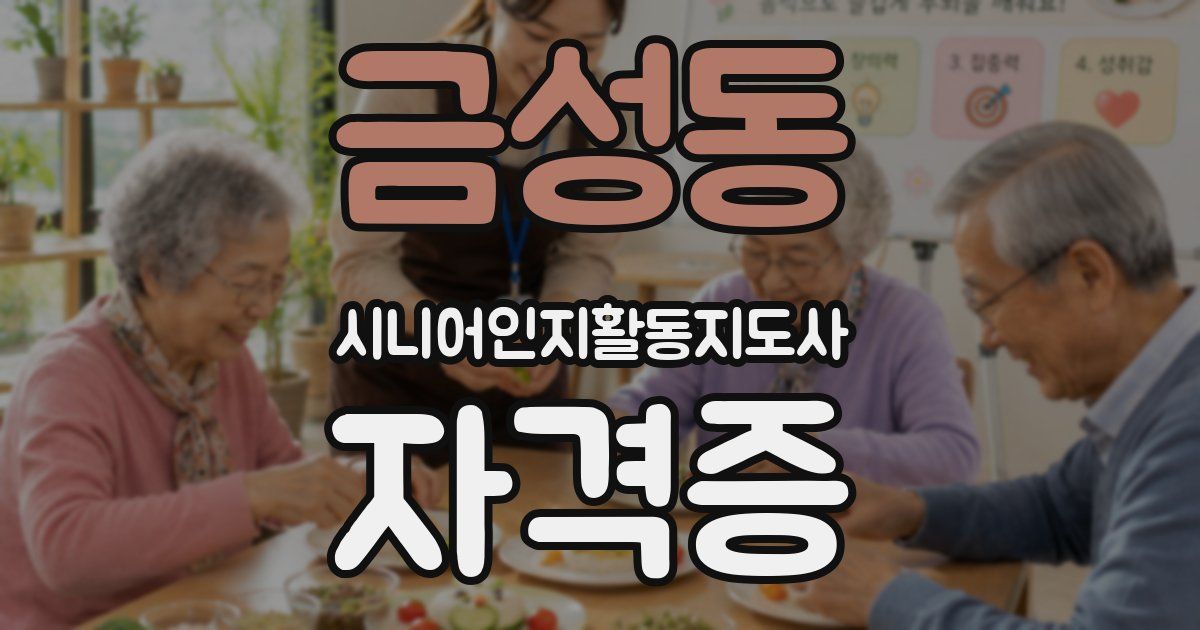 금성동 시니어인지활동지도사 자격증