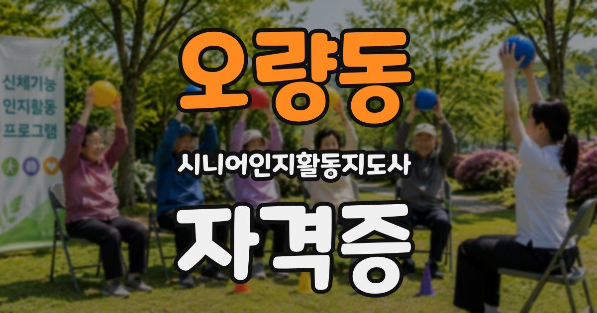오량동 시니어인지활동지도사 자격증