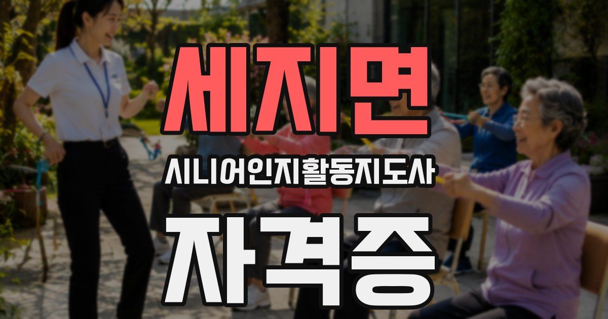 세지면 시니어인지활동지도사 자격증