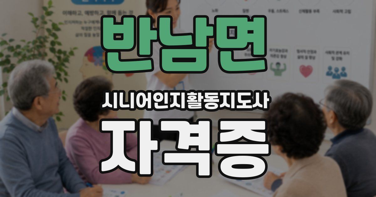 반남면 시니어인지활동지도사 자격증
