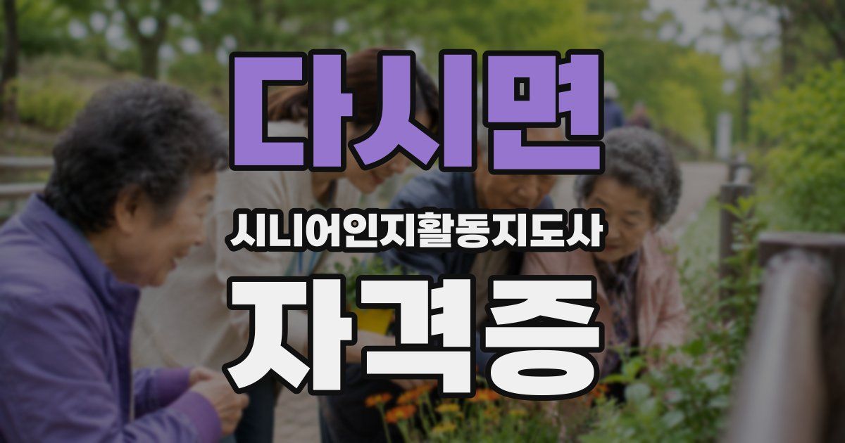 다시면 시니어인지활동지도사 자격증
