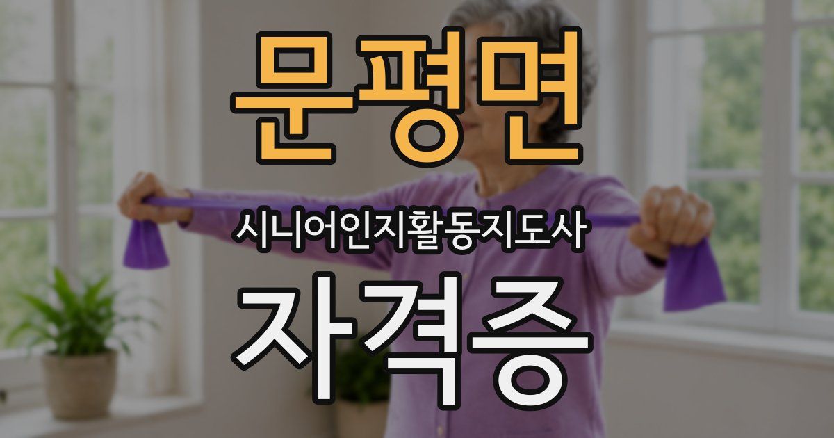 문평면 시니어인지활동지도사 자격증