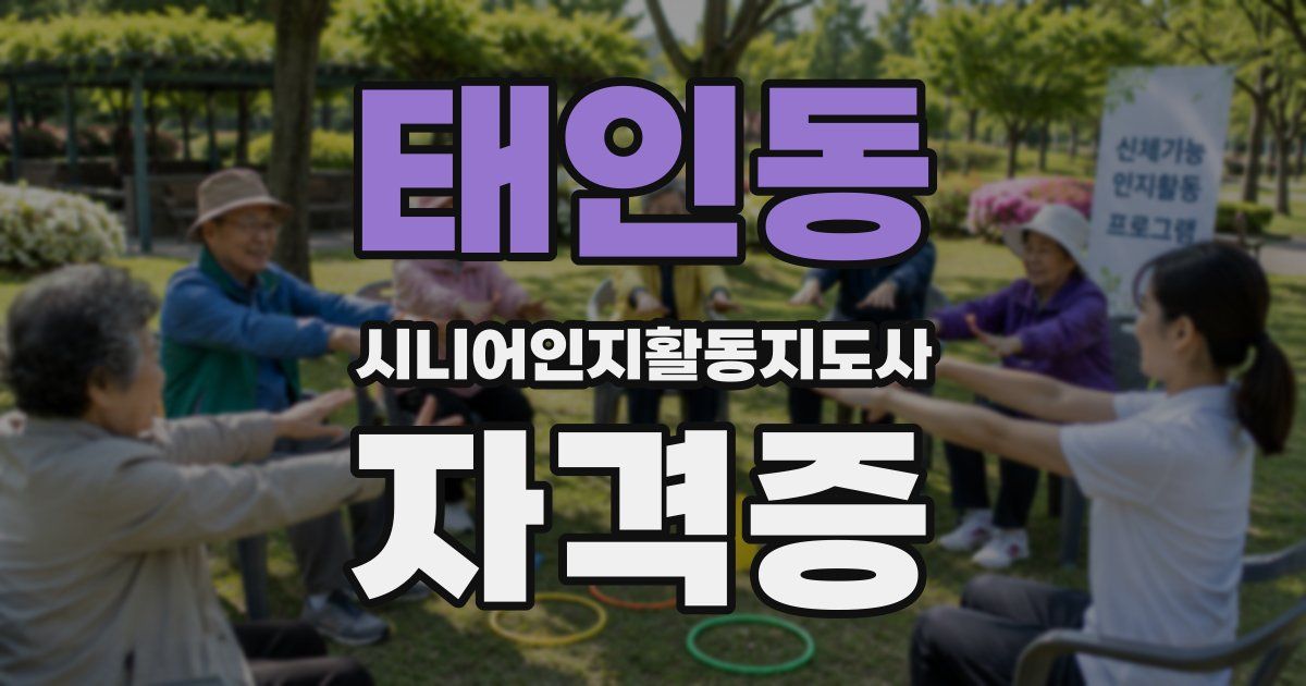 태인동 시니어인지활동지도사 자격증