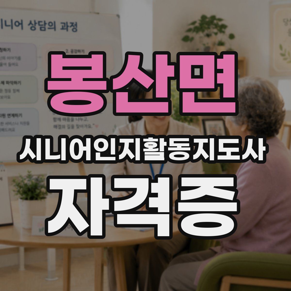 봉산면 시니어인지활동지도사 자격증