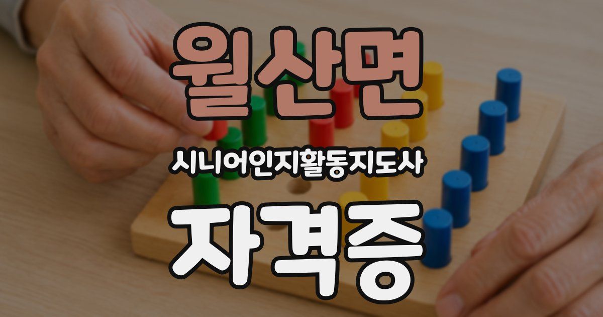 월산면 시니어인지활동지도사 자격증