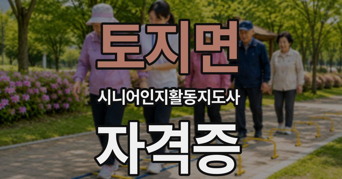 토지면 시니어인지활동지도사 자격증
