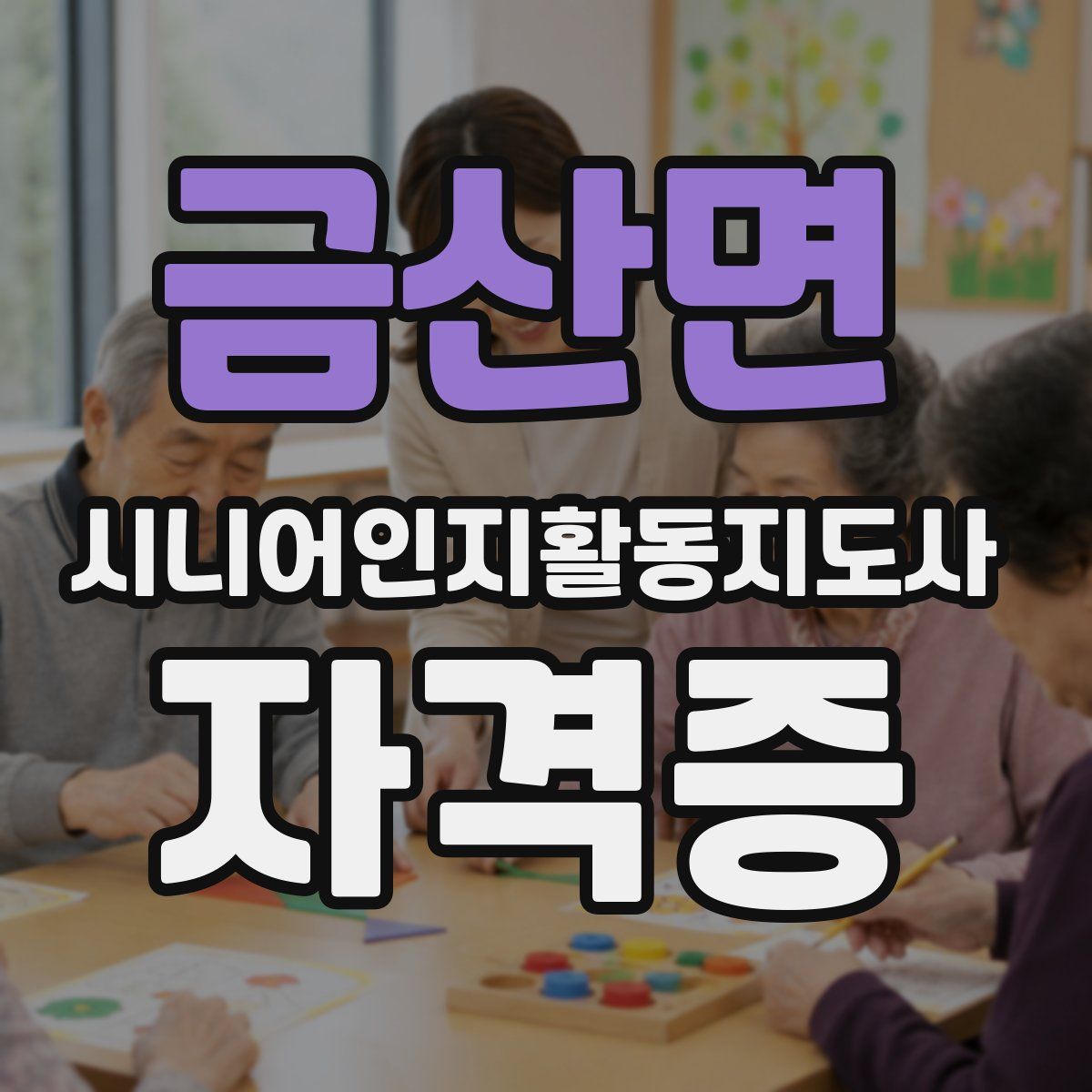 금산면 시니어인지활동지도사 자격증