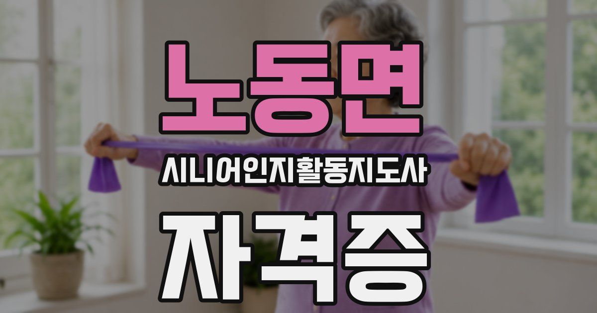 노동면 시니어인지활동지도사 자격증