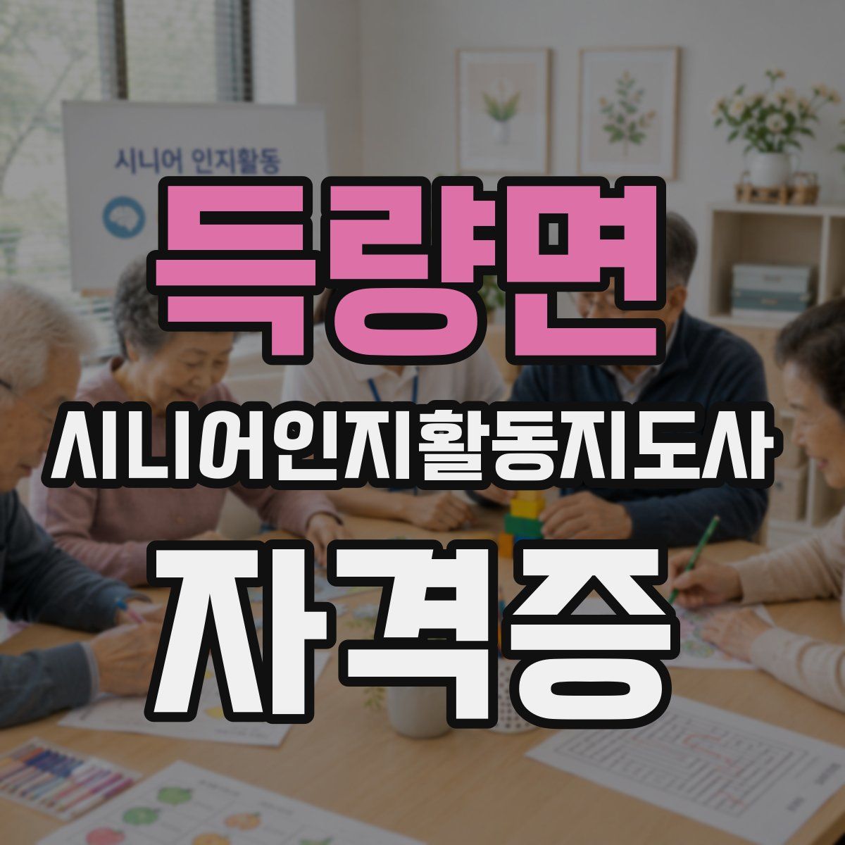 득량면 시니어인지활동지도사 자격증