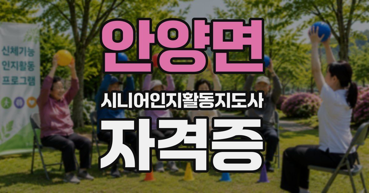 안양면 시니어인지활동지도사 자격증