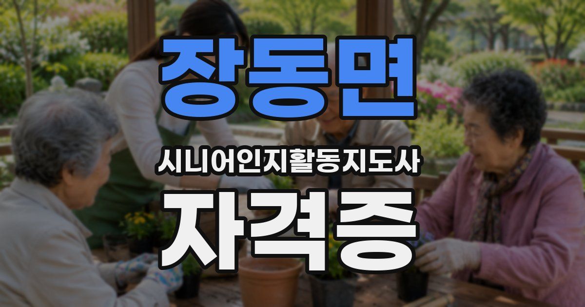 장동면 시니어인지활동지도사 자격증