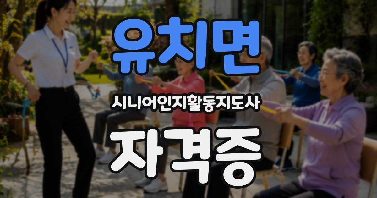 유치면 시니어인지활동지도사 자격증