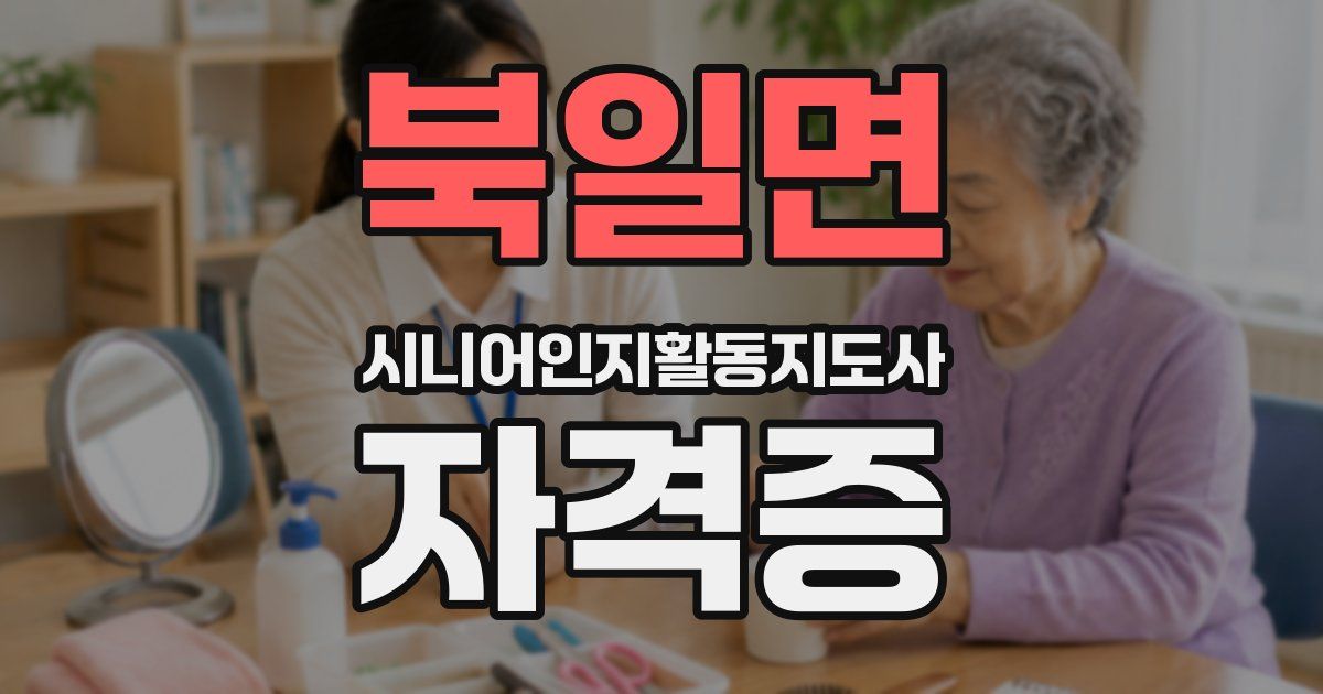 북일면 시니어인지활동지도사 자격증