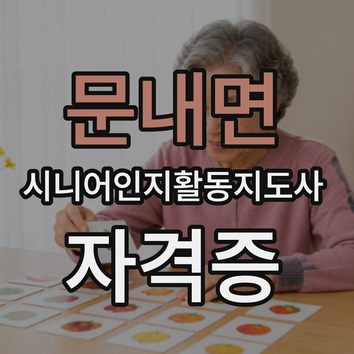 문내면 시니어인지활동지도사 자격증