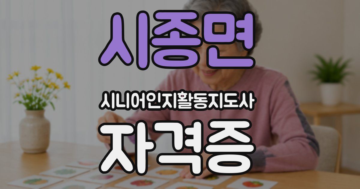 시종면 시니어인지활동지도사 자격증