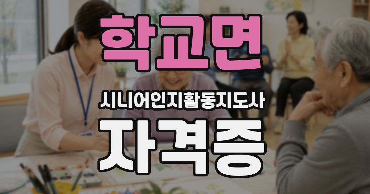 학교면 시니어인지활동지도사 자격증