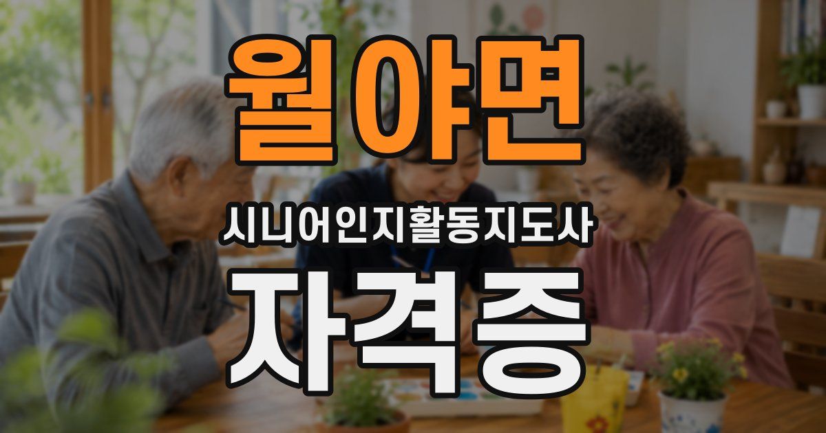 월야면 시니어인지활동지도사 자격증