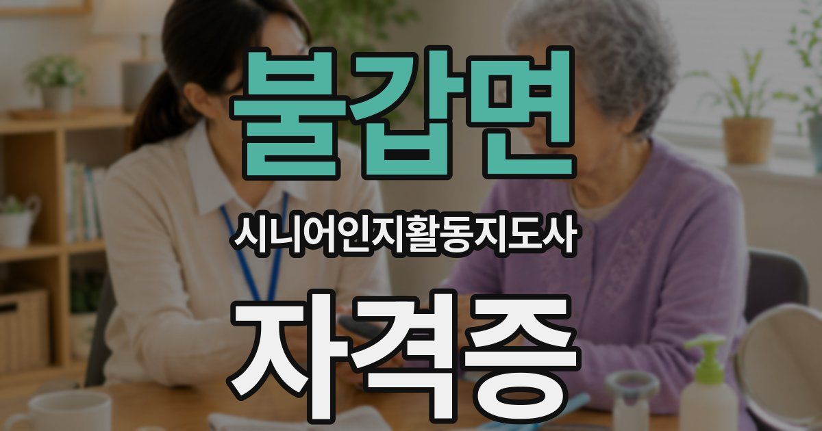 불갑면 시니어인지활동지도사 자격증