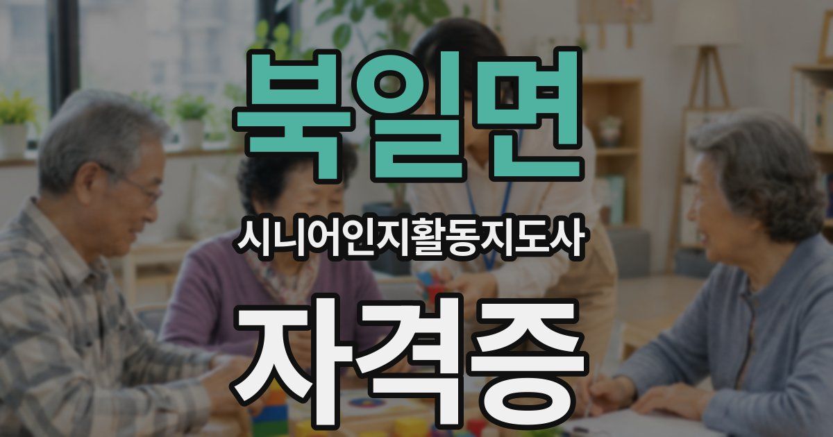 북일면 시니어인지활동지도사 자격증