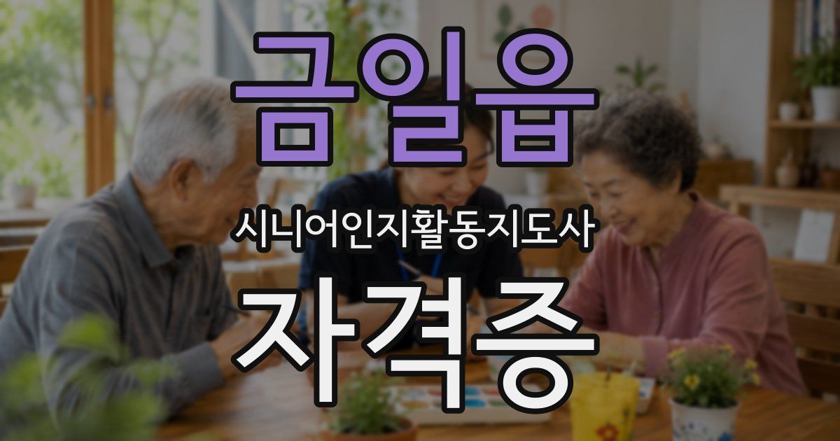 금일읍 시니어인지활동지도사 자격증