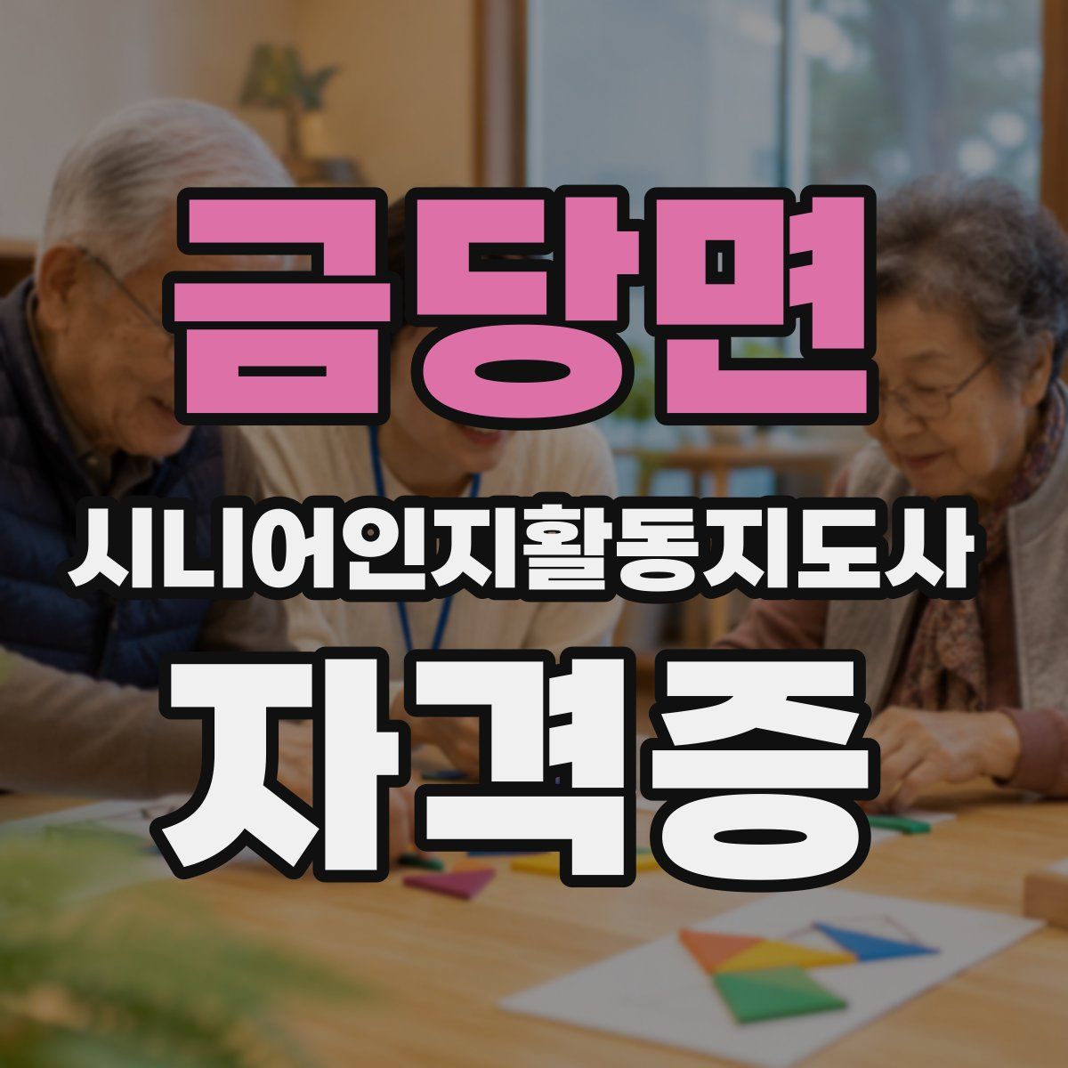 금당면 시니어인지활동지도사 자격증