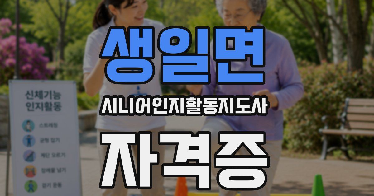 생일면 시니어인지활동지도사 자격증
