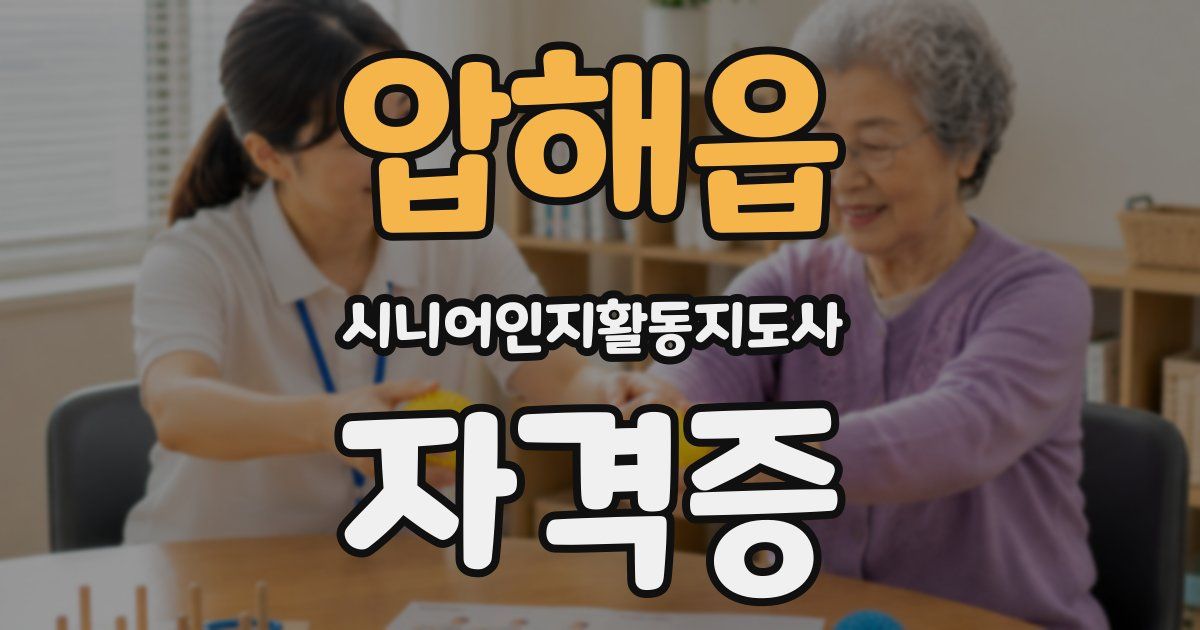 압해읍 시니어인지활동지도사 자격증