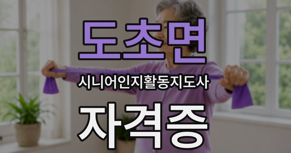 도초면 시니어인지활동지도사 자격증