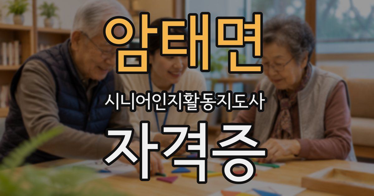 암태면 시니어인지활동지도사 자격증