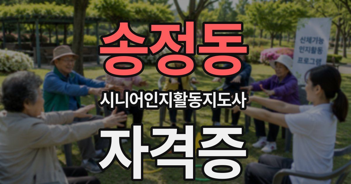송정동 시니어인지활동지도사 자격증