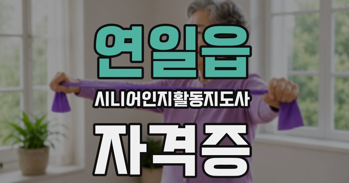 연일읍 시니어인지활동지도사 자격증