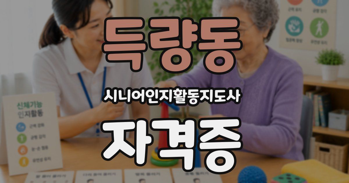 득량동 시니어인지활동지도사 자격증