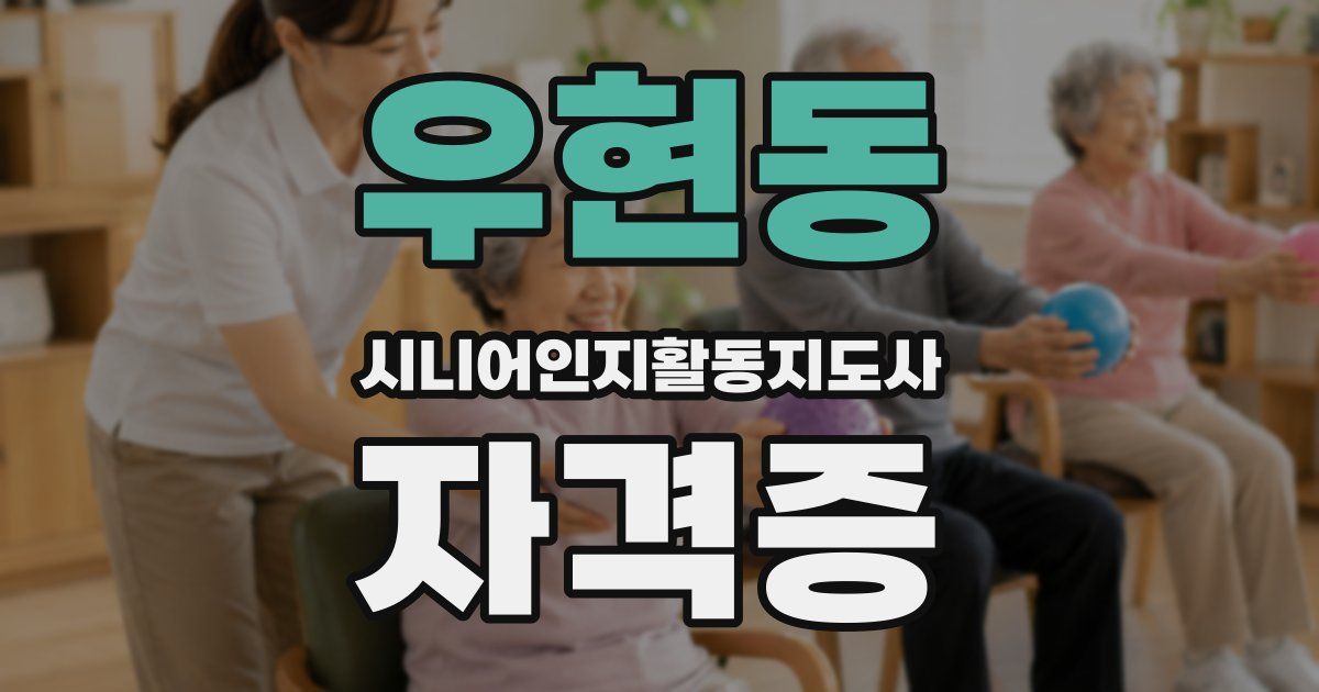 우현동 시니어인지활동지도사 자격증