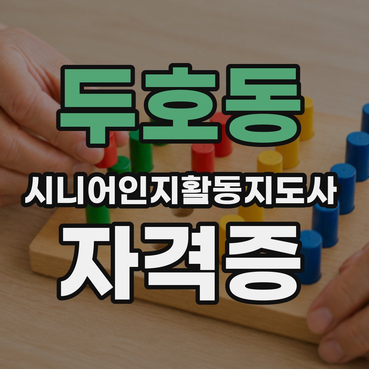 두호동 시니어인지활동지도사 자격증