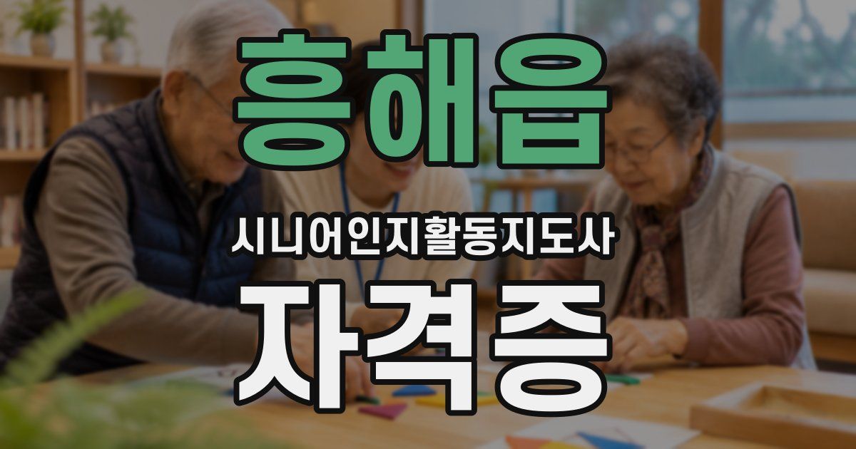 흥해읍 시니어인지활동지도사 자격증