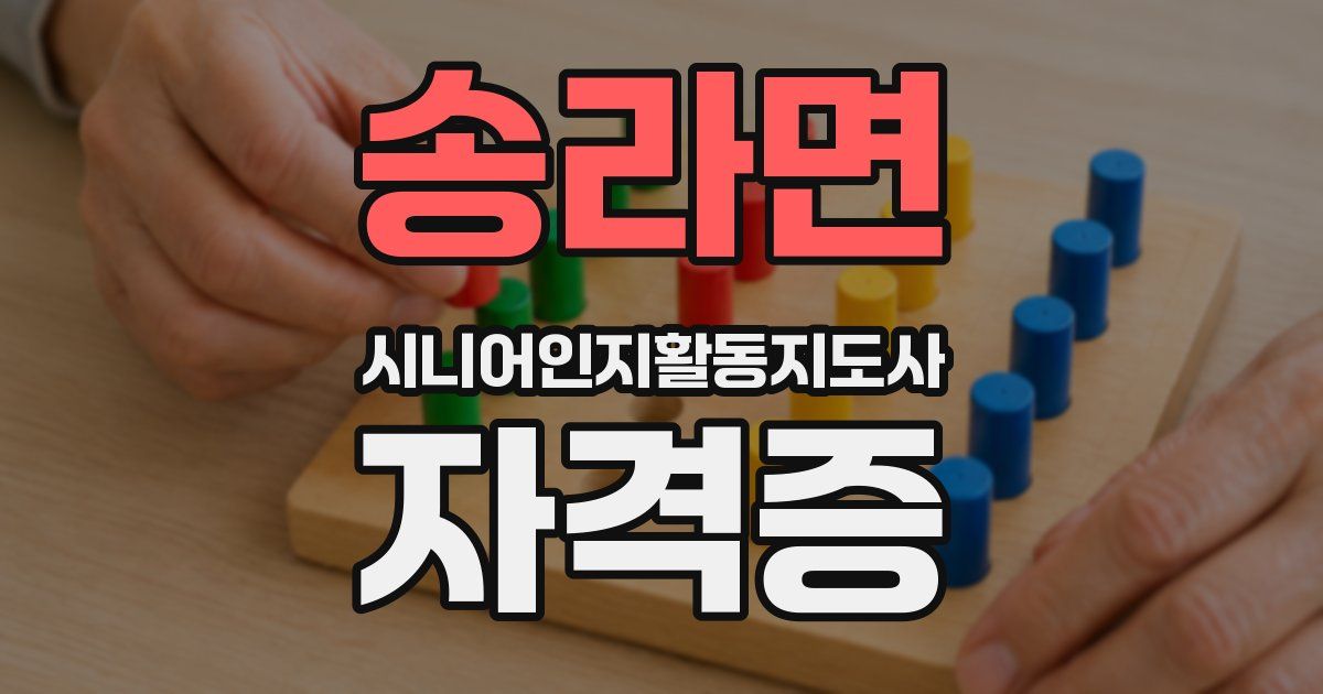 송라면 시니어인지활동지도사 자격증