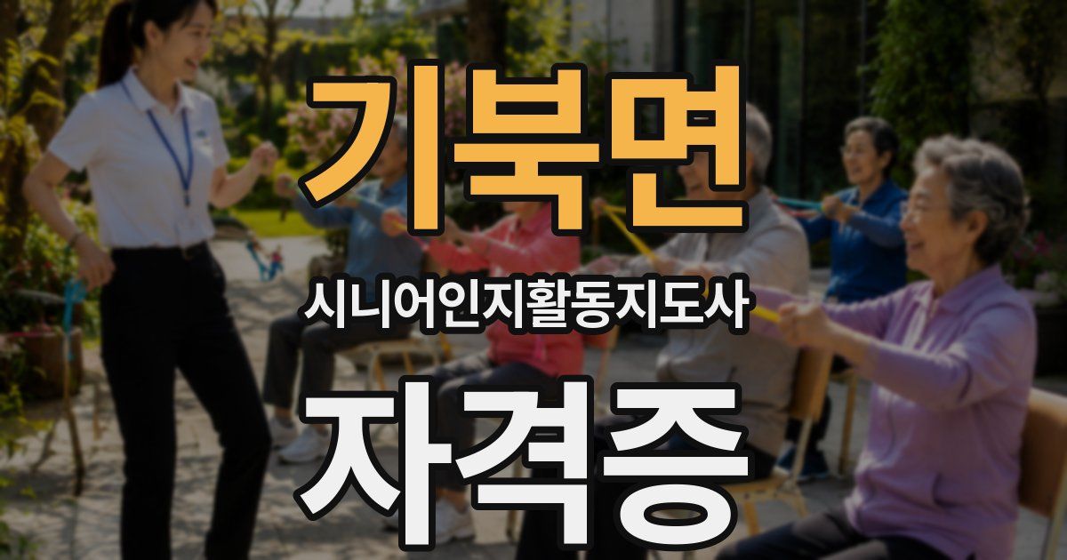 기북면 시니어인지활동지도사 자격증