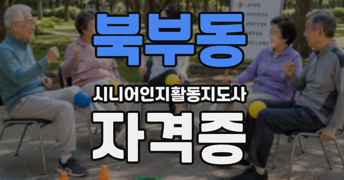 북부동 시니어인지활동지도사 자격증