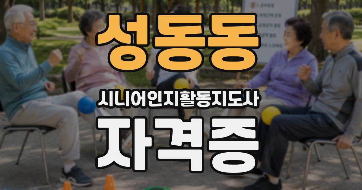 성동동 시니어인지활동지도사 자격증