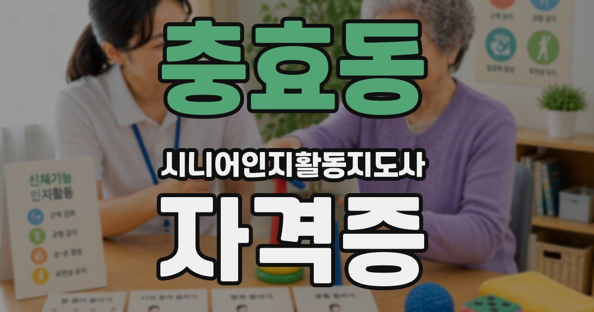 충효동 시니어인지활동지도사 자격증