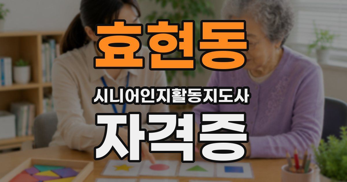 효현동 시니어인지활동지도사 자격증