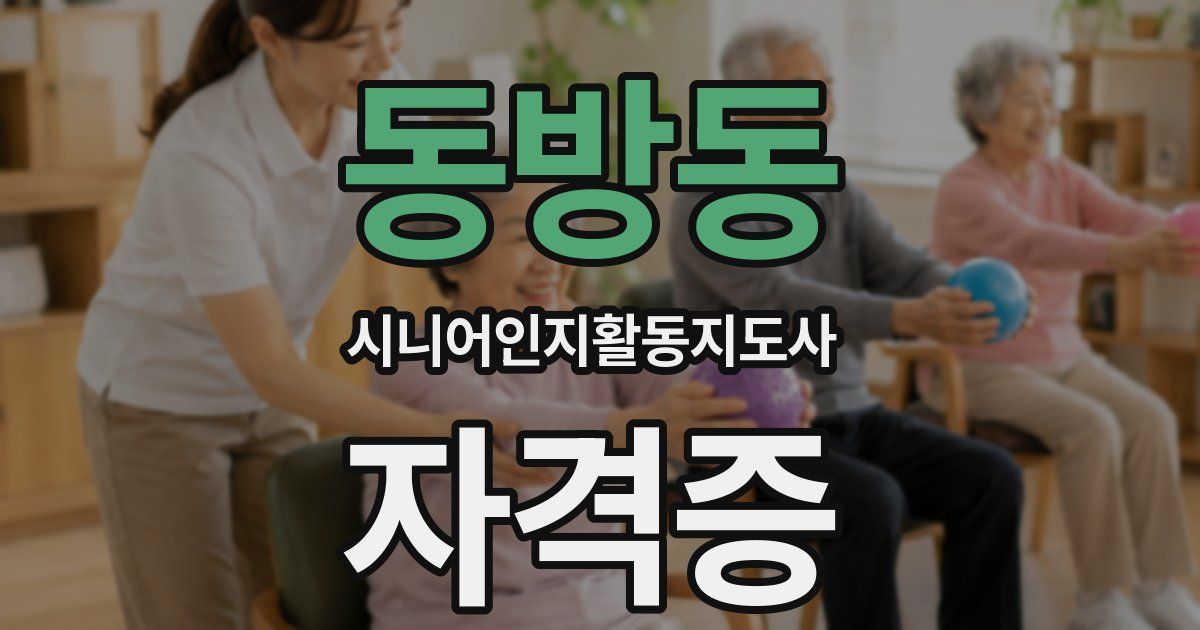 동방동 시니어인지활동지도사 자격증